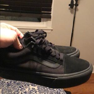 New black on black vans platforms sz 6.5 women’s